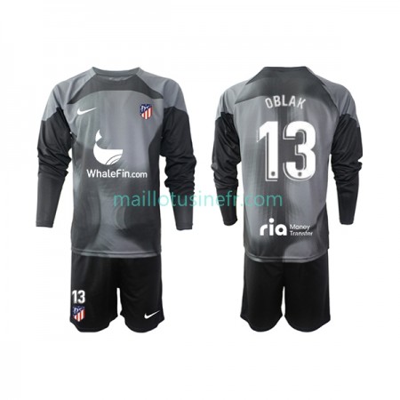 Maillot de Foot Atlético Madrid Jan Oblak 13 Extérieur Gardien 2022-23 Manches Longues - Enfant